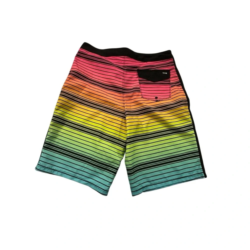 Hurley Board Shorts Boys Size 18 Drawstring‎ Multi Color Youth Beach Surf EUC